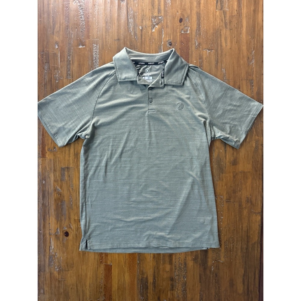 Mens Hurley Short Sleeve Stretch Moisture Wicking Polo Shirt Green Small